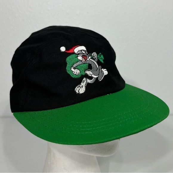 Looney Tunes Bugs Bunny Hat Christmas Embroidered Hard Bill 1994 Vintage Loot - Picture 1 of 8